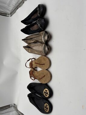 Tory Burch Black Patent Logo Ballet Flats